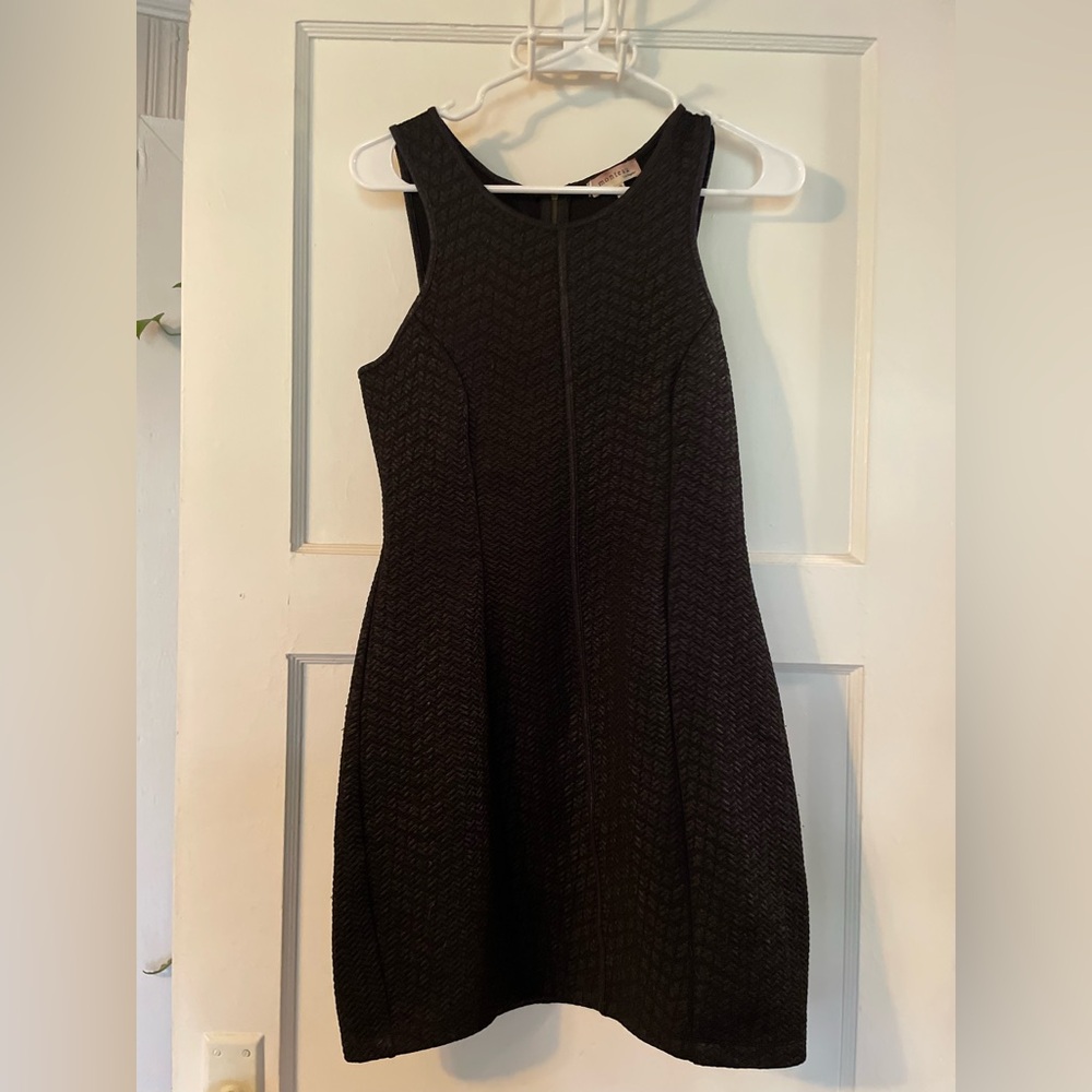 Monteau Black Textured Mini Dress